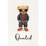 Oualid: Cahier personnalisé avec prénom Oualid | Cadeau d'anniversaire pour enfant, garçon, homme, copain ... | Nounours | 110 pages lignée, Petit Format 6x9 pouces (15,24 x 22,86 cm)
