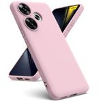Oududianzi - Kılıf Xiaomi Poco F6 5G ile Uyumlu [Sıvı Silikon Kılıf] [Mikrofiber İç] Kauçuk Jel Silikon Sıvı Darbeye Dayanıklı Kılıf Kapak Poco F6 5G - Pembe