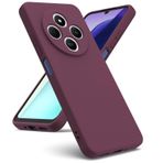 Oududianzi - Xiaomi Redmi 14C / Poco C75 ile uyumlu kılıf, [sıvı silikon kılıf] [iç mikrofiber] yumuşak TPU koruyucu kılıf kauçuktan darbeye dayanıklı silikon jel kılıf - şarap kırmızısı