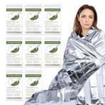 ougist Acil durum battaniyesi, 8'li paket, hayatta kalma folyosu, uzay battaniyesi, 160 x 210 cm, dış mekan, yürüyüş, maraton, ilk yardım, acil durum hayatta kalma ekipmanı malzemeleri için termal