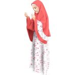 Oulabi Mir Kız Çocuk Namaz Elbisesi Eteği Kelebek Baskılı - 12 - 13 Yaş - Somon