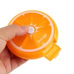 Oumefar Turuncu Sarı Hap Kutusu Mini Hap Kabı Taşıması Kolay İlaç Kutusu İlaç Vitamin Kutusu Limon Desenli Saklama Kutusu