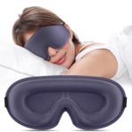 Oumida Yan yatanlar için 3D uyku maskesi, ayarlanabilir lastik bant, ışığı engelleyici ve nefes alır, erkekler ve kadınlar için göz maskesi, seyahat, ofis, yoga için (mavi gri)
