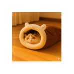 Oumo Kedi Mağarası 45×50 cm Yumuşak Peluş Kedi Uyku Tüneli Kapalı Güvenli Kedi Yatağı Yıkanabilir