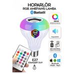 Ouptec Gece Lambası Bluetooth Hoparlör Rgb Ledli Lamba Kumandalı Mp3 Çalar Ampul Renkli Ampul