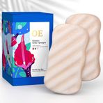 Our Earth Beauty Konjac vücut süngeri (2'li paket) |%100 doğal ve boya içermez | toksik değildir | biyolojik olarak çözünebilir | çevre dostu | plastik içermeyen ambalaj