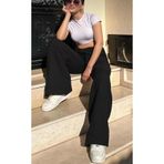OurStyles N.E.W _ KADIN YÜKSEKBEL MEVSİMLİK KETEN BEL LASTİKLİ İP BAĞLAMALI RAHAT PALAZZO PANTOLON