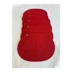 oushak Jüt Amerikan Servis Sofra Altlığı, Masa Dekoru Supla Oval Kırmızı 30x40 6lı Kırmızı-30 x 40