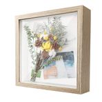 OUTALIZ Doldurulabilir resim çerçevesi, doldurmak için derin resim çerçevesi, 20 x 20 cm, şeffaf akrilik plakalı, 3D nesne çerçevesi, 3 cm derinlik, kare çerçeve, çiçekler için, düğün hediyesi, ahşap