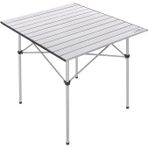 Outdoor Alüminyum Katlanabilir Kamp ve Piknik Masası, 72x70x70 cm, 2700 gr, 35 kg Taşıma Kapasitesi, Omuz Askılı Taşıma Çantası ile, Su Geçirmez Üst Yüzey, Hafif ve Dayanıklı, Türkiye Menşeili (Gümüş)