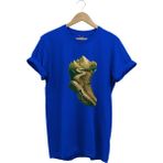 Outdoor Bot ve Dağ Patika Yol Kamp Gezgin Baskılı %100 Pamuk Regular Fit Bisiklet Yaka T-Shirt - 2XL - Mavi