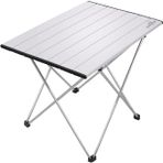 Outdoor Katlanabilir Alüminyum Kamp ve Piknik Masası, 56x41x45 cm, 1370 gr, 18 kg Taşıma Kapasitesi, Omuz Askılı Çanta ile (Gri)