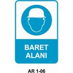 Outdoor One Baret Alanı Iş Güvenliği Uyarı Levhası 1 Adet Pvc 21 x 29CM