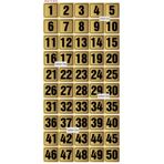Outdoor One Kapı, Masa, Dolap Numarası Metal 1-50 Arası Sıralı 5x5 cm Arkası Yapışkanlı Gold Renk 004