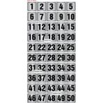 Outdoor One Kapı, Masa, Dolap Numarası Metal 1-50 Arası Sıralı 5x5 cm Arkası Yapışkanlı Gümüş Renk 003