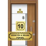 Outdoor One Kişiye Özel Kapı İsimliği Klasik Ev Dış Kapı İsimliği Çelik Kapı İsimliği Gold02 - Gold (Altın Sarısı)