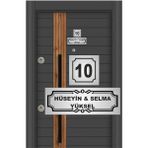 Outdoor One Kişiye Özel Metal Kapı İsimliği ve Numara | Delmesiz Montaj | Kutulu GÜMÜŞ - 0315 Gri