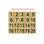 Outdoor One Metal Kapı,Masa,Dolap Numarası 5cmx5cm 20 Adet (1..20) Altın Renk Metal 001