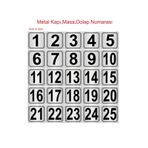 Outdoor One Metal Kapı,Masa,Dolap Numarası 5cmx5cm 25 Adet (1..25) Gümüş Renk Metal 002