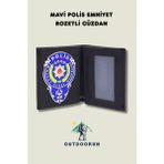 Outdoorun Mavi polis emniyet rozetli cüzdan - Siyah