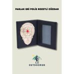 Outdoorun Parlak Gri Polis Rozetli Cüzdan - Siyah