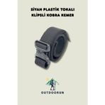 Outdoorun Siyah Plastik Tokalı Klipsli Kobra Kemer