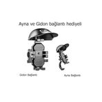 outfire Otomatik Tuşlu Şapkalı Motorsiklet Bisiklet Telefon Tutacağı Ayna ve Gidon Bağlantılı