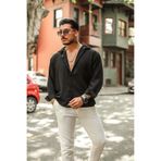 OUTFİT MAN Non İron Oversize Gömlek Siyah
