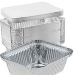 OUTIHOME Alüminyum karton kapaklı 500 ml, 50 adet, tek kullanımlık gıda tepsisi, fırın, mangal, dondurma, gıda saklama için uygundur