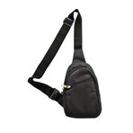 Outlet Çarşım Basic Üç Bölmeli Erkek Düz Siyah Çapraz Omuz Çantası Bodybag 18 * 28 Cm