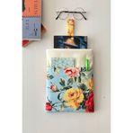 Outlet Çarşım Cepli Kumaş Kitap Kılıfı Retro Roses Kitap Kurdu Hediyesi