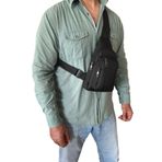 Outlet Çarşım Üç Bölmeli Erkek Çapraz Omuz Çantası Göğüs Bodybag Siyah