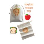 Outlet Çarşım Yiyecek Atıştırmalık Kesesi İş Okul Gündelik Piknik Organik Kumaş Çanta İçi Organizer Kese Kawaii