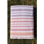 Outlet%100 Pamuk Çizgili 150x150 Plaj Havlusu PEMBE