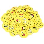 Outtshop Gülen yüz silgisi - 80 adet emoji komik silgi, çocuklar, öğrenciler, doğum günü partisi hediyesi, hatıra