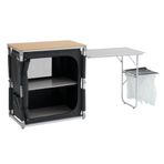 Outwell Padres Storage Unit W. Side Table Bambu Portatif Kamp Mutfağı