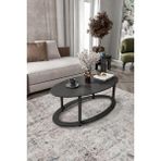 Oval 2 Katlı Ahşap Orta Sehpa Modern Oturma Odası ve Salon Için Dekoratif Şık Tasarım Kullan