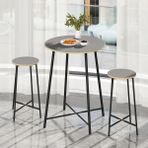 Oval 2 Kişilik Yemek Masası Bar Masası Mutfak Füme 1528
