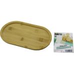 Oval Ahşap Bambu Servis Sunum Tepsi - Tahtası Mini Tepsi 25 x 14 x 1.4cm - Standart
