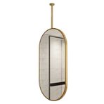 Oval Altın Tavan Asma Ayna Dekoratif Metal Çerçeve Ayna Banyo ve Tuvalet Tıraş ve Bakım Otel Girişi için Özelleştirilebilir 40 cm x 60 cm
