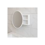 Oval Aynalı Lavabo Üstü Banyo Dolabı - Beyaz
