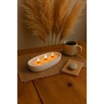 Oval Beton Mum –%100 Doğal Soya Wax, Ahşap Fitilli, El Yapımı Dekoratif Mum (21.9X10.8 Cm)