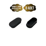 Oval Demir Profil İç Tapa Geçme Plastik Ayak Geçme Koruma Plastiği(40Mm X 20Mm)(Siyah) Siyah 40Mm X 20Mm Siyah - 8 Adet