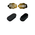 Oval Demir Profil İç Tapa Geçme Plastik Ayak Geçme Koruma Plastiği(50Mm X 25Mm)(Siyah) Siyah 50Mm X 25Mm Siyah - 4 Adet