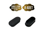 Oval Demir Profil İç Tapa Geçme Plastik Ayak Geçme Koruma Plastiği(50Mm X 25Mm)(Siyah) Siyah 50Mm X 25Mm Siyah - 8 Adet