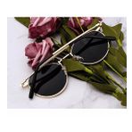 Oval Güneş Gözlüğü Sarı Çerçeve Siyah Cam Unisex Gold-Tek Ebat