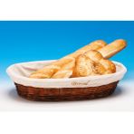 Oval Hasır Ekmek Sepeti, Kahverengi, Kumaş Astarlı, Masa Servisi için 55x40x11 cm