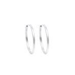 Oval Hatlı Yuvarlak Gümüş Halka Küpe –4.5X4.5cm- 3Mm Kalınlık 925 Ayar