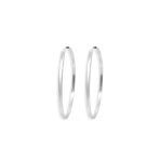 Oval Hatlı Yuvarlak Gümüş Halka Küpe – 6.5X6.5cm- 3Mm Kalınlık 925 Ayar