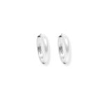 Oval Hatlı Yuvarlak Gümüş Halka Küpe – 925 Ayar, 2X2cm-3Mm Kalınlık